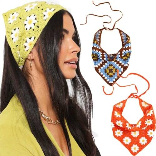 Haimeikang Crochet Headband For Women Knitting Printing Bandanas Turban Headbands Fashion New Elastic Hairbands Hair Accessories