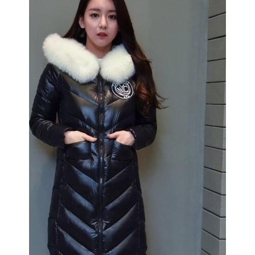 White 2020 Real Fox Fur Womens Winter Jackets and Coats X-Long 90% White Duck Down Plus XXXXL Warm Coat winterjas dames XC020