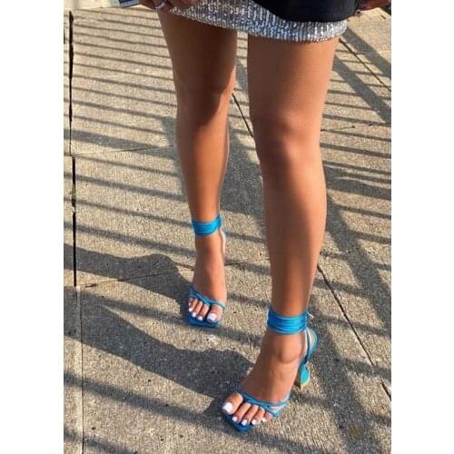 2021 fashion sexy summer new square toe open toe cross straps wine glass heel super high heel women sandals