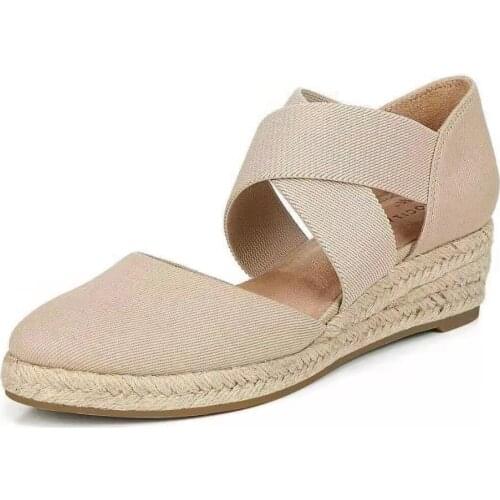 Womens Straw Woven Sole Elastic Fashion Elastic Ankle Strap Flat Shoes Round Toe Comfort Slip-on Walking Shoes Platform Loafers