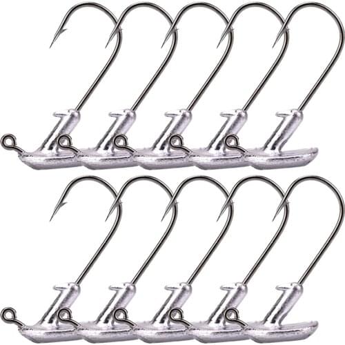 10PCS/Lot 3.5/5/7/10g Tumbler Head Hook Jig Bait Fishing Hook For Soft Lure Fishing Tackle Carbon Steel fishing accessorie