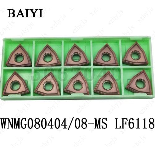 10pcs WNMG080404 WNMG080408 MS LF6118 Inserts High Quality CNC lathe External Turning Tool Carbide Insert For Stainless Steel