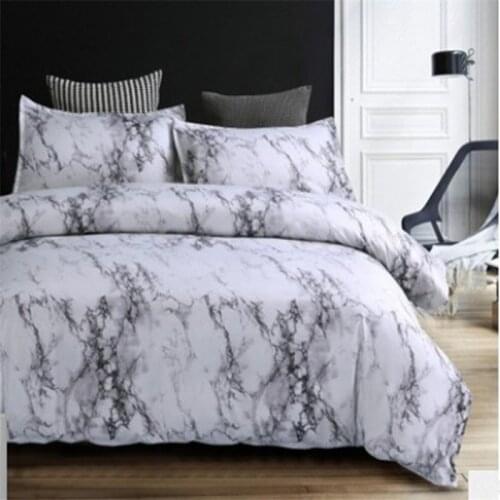 Stone Pattern Comforter Bedding Set Queen Size Reactive Printing Beddings 2/3Pcs White and Black Marble Duvet Cover Sets40