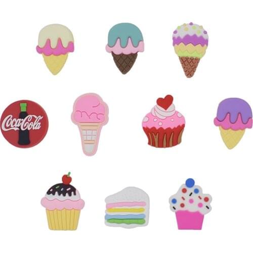 30pcs Foods Shoe Charms Cute Sushi Ice Cream Cake PVC Shoes Accessories Decoraciones for Croc JIBZ Buckle Kids Gifts