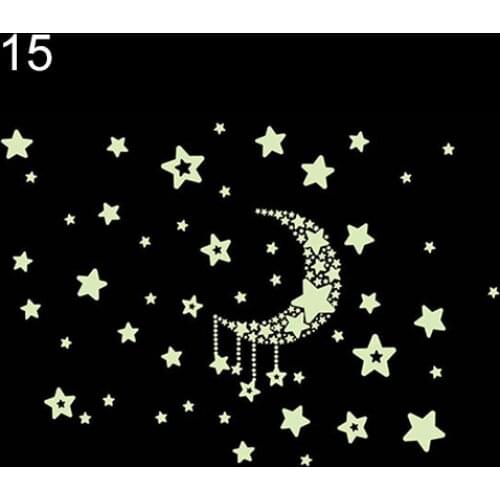 3D Star and Moon Wall Stickers Glow In The Dark DIY Stars Eiffel Tower Wall Stickers Fluorescent Luminous Decals Home Decor kid