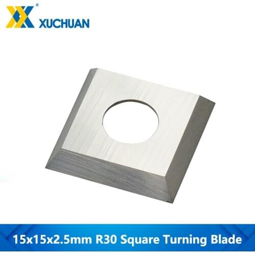 4-Edge Square Round Edge Blades 1pcs 2" Face Radius Carbide Helical Insert 15x15x2.5 R30 For Woodworking Lathe Turning Cutter