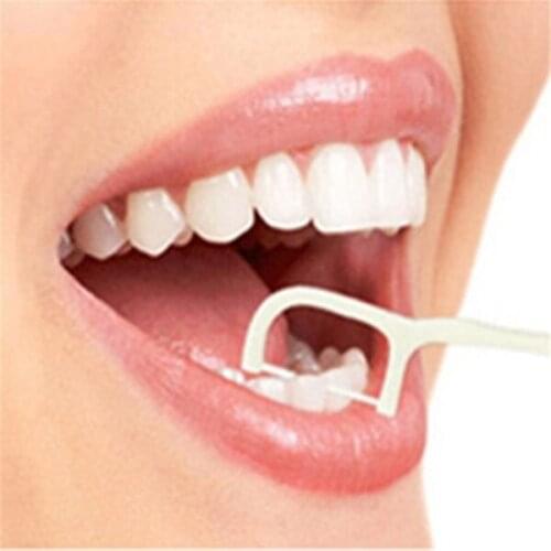 50pcs Dental Floss Flosser Picks Teeth Toothpicks Stick Tooth Clean Oral Care Teeth Whitening Oral Hygiene