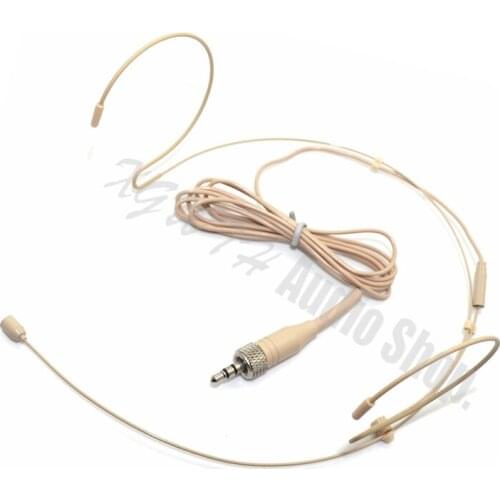 Beige Headset Omni-directional Condenser Headworn Microphone For Sennheiser Wireless System With Bodypack Transmitter