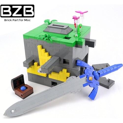 BZB MOC Famous Master Sword Decryption Puzzle Game Box Creative Technical Building Block Model Kids Toys DIY Brick Best Gifts