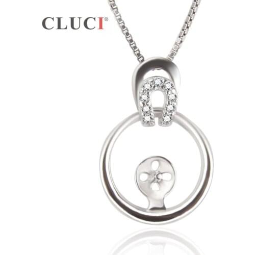 CLUCI 2018New Design 7mm Saltwate Pearl Pendant S925 Silver High Quality For Women Wedding DIY Jewelry SP277SB