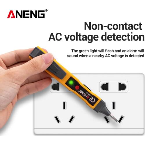 VD806 12-1000V AC/DC Voltage Detectors Non-Contact Tester Pen Battery Meter Volt Current Electric Test with Sound Light Alarm