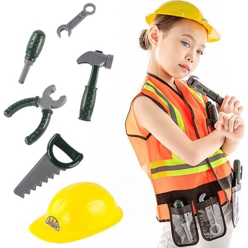 Childrens Engineering Costume Kids Construction Worker Cosplay Costume Professional Experience Clothing Uniform Set New