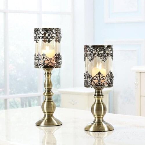 Wrought iron candlesticks retro European home decorations wedding ornaments candlelight dinner props candlesticks