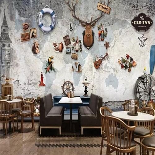 Creative vintage British wind background wall professional production mural factory wholesale wallpaper mural poster photo wall