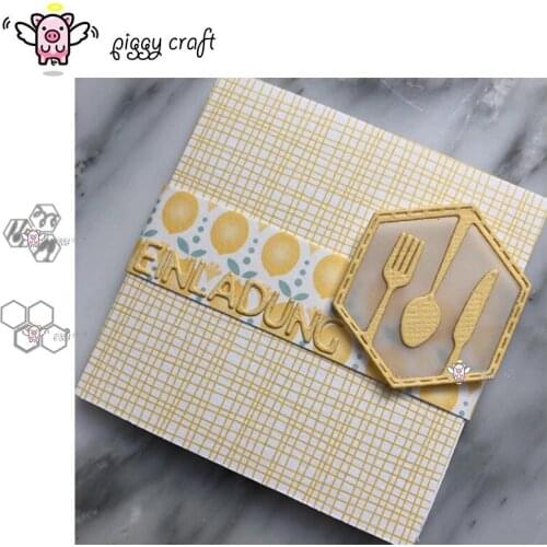 Piggy Craft metal cutting dies cut die mold Tableware bulb Hexagon frame Scrapbook paper craft knife mould blade punch stencils