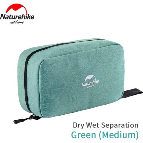Naturehike Portable Travel Storage Bag Dry Wet Separation M/S Size Women Cosmetic Bag Wash Hanging Ultralight Waterproof Bag