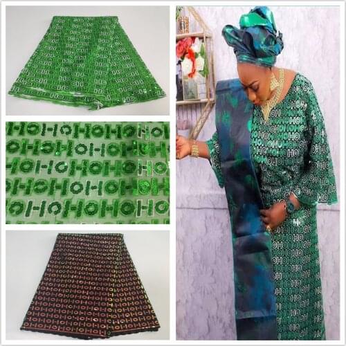 New Organza Lace Fabric High Quality African Sequins Lace Fabric French Net Embroidery Tulle Lace Fabric For Party YXZ01