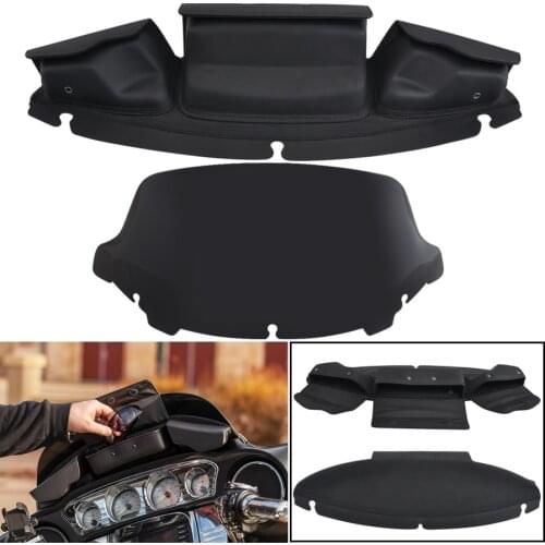 Motorcycle 10.5"Windshield Fairing Cover &Three-Pocket Fairing Pouch Windshield Bag For Harley Electra Street Glide Touring Bike