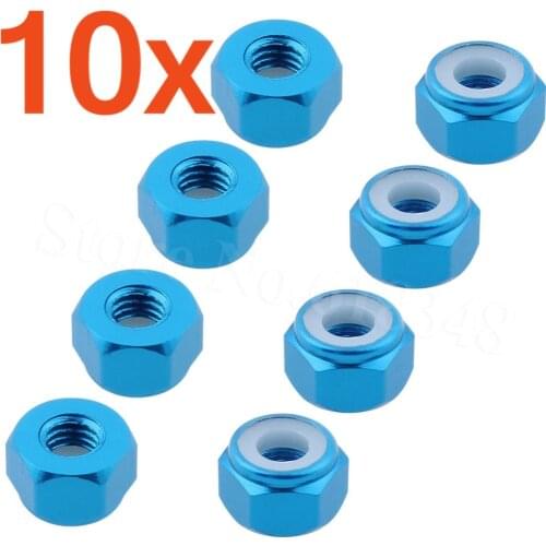 Wholesale 10Sets/Lot Aluminum Nylon Wheel Lock Nut M3 02102 1:10th Upgrade Parts For RC Car