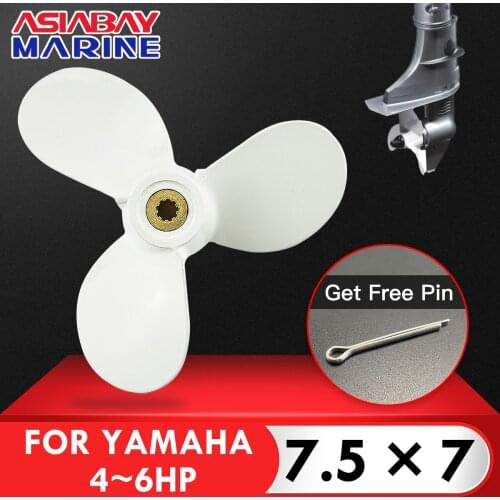For Yamaha 4hp 5hp 6hp Outboard Propeller 7 1/2*7-BA Boat Motor Aluminum Alloy Motor Screw 9 Spline 3 Blade Marine Parts