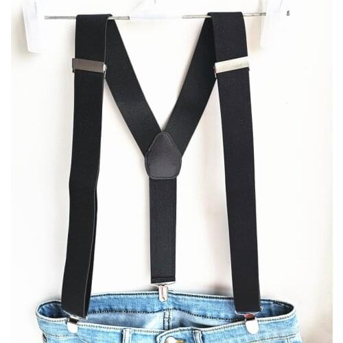 Strong clips Black Suspender Men Women Fashion Cloth Accessories Plus+ Size Adjustable elastic strap suspenders Children Adult