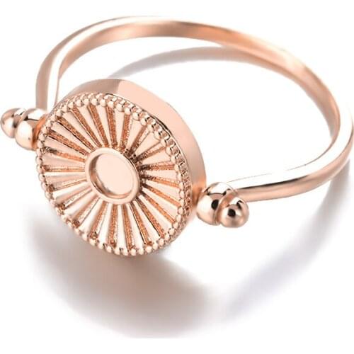 Stainless Steel Reversible Disc Ring Punk Hip Hop Bar Cool Bohemian Style Vintage Ancient New Trendy Alloy Women Man Metal