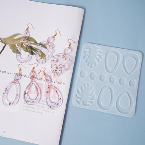 Water Drop Earrings Resin Mold Leaf Shape Epoxy Silicone Tools