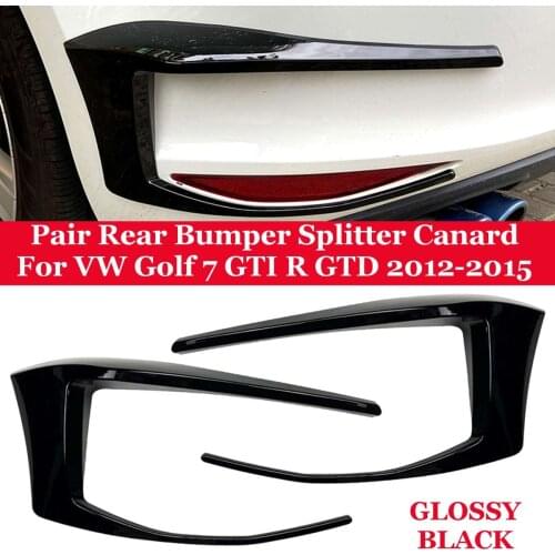 2pcs Rear Bumper Splitter Canard For VW Golf 7 GTI R GTD 2012 2013 2014 2015