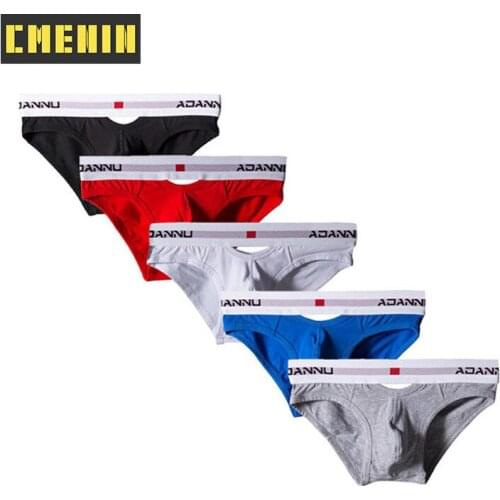 5Pcs Ins Style Cotton Sexy Gay Men Underwear Bikini Men Briefs Striped Comfortable Mens Briefs Underwear Shorts Innerwear AD7501