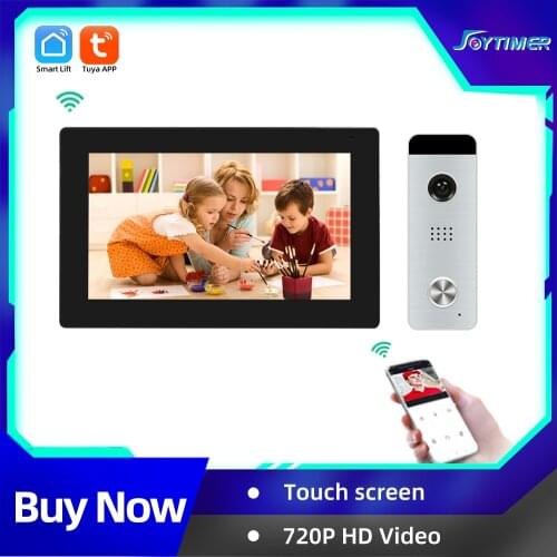 Joytimer Home Tuya Smart Video Intercom System 1080P Full Touch Screen Video Door Phone 130° Super Wide-Angle Camera