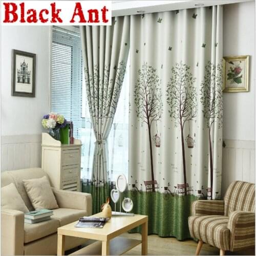 Korean Green Trees Curtains Printed Voile Curtains Window Living Room Bedroom Tulle Curtains Sheer Fabrics Drapes X-WP193 #20