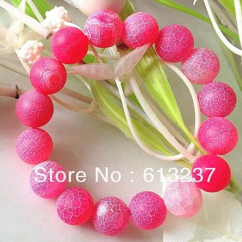 Green blue yellow rose red frost matte carnelian onyx agat stone beaded bracelet bangle 12mm round beads jewelry 7.5inch MY5201