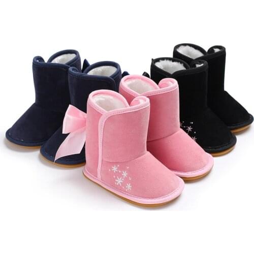 Winter Sweet Newborn Baby Girls Princess Winter Boots First Walkers Soft Soled Infant Toddler Kids Girl Footwear Shoes