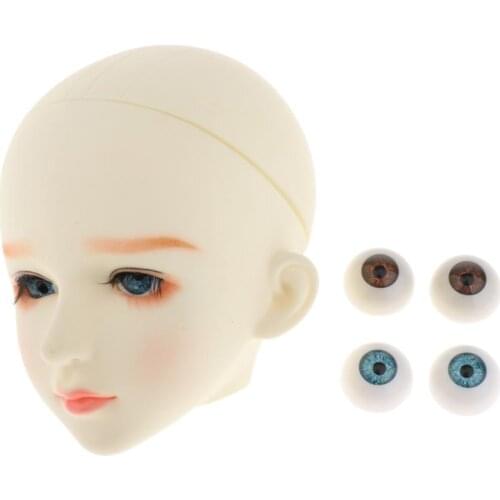 1/3 Doll Head Mold Cosmetology Mannequin Makeup for Night Lolita BJD Dolls, Practice Training Head Sculpt, Makeup Face