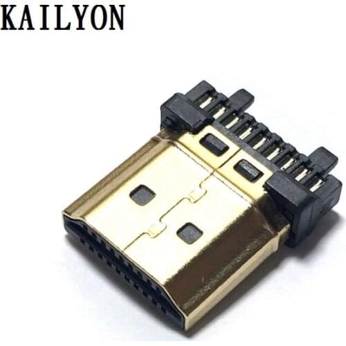 100pcs HDMI male head welding wire type iron plated U type P pin plug HDMI series HD TV connected with the computer