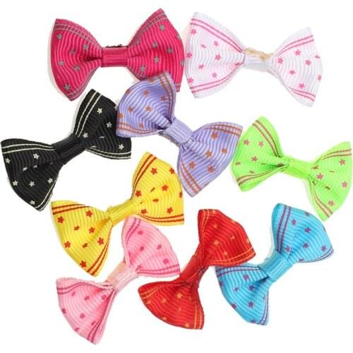 50pcs Striped Satin Ribbon Flowers Bows Ribbons For Crafts Grosgrain Bow Tie Scrapbooking Wedding Decoration Fit Hair Clip Diy
