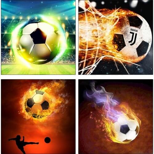 5D Diamond Painting Football Cross Stitch Landscape Diamond Mosaic Embroidery Picture Resin Diamond Draw Decor Painting