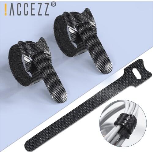 !ACCEZZ 20pcs USB Cable Winder Tie Cable Organizer For PC Cord Headphone Wire Hook Colorful Nylon Self Adhesive Clip Cable Strap