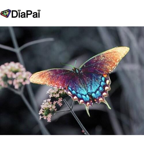 DIAPAI 100% Full Square/Round Drill 5D DIY Diamond Painting "Butterfly flower" Diamond Embroidery Cross Stitch 3D Decor A19541