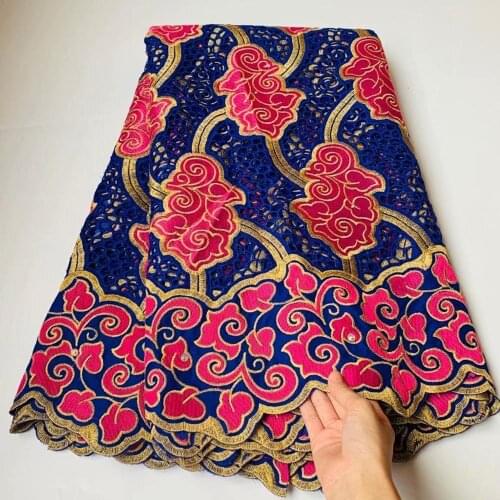 Hollow Out Nigerian Lace Fabric 2020 High Quality Lace Swiss Voile Lace in Switzerland New Cotton Laces With Stones For Women SS