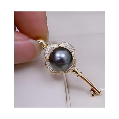 Free shipping jewelry CHARMING AAA 10-11MM SOUTH SEA GENUINE WHITE PEARL PENDANT NECKLACE