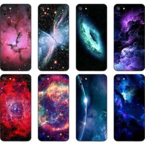 Black tpu Case For OPPO Realme C11 Case For Realme C 11 RealmeC11 Back RMX2185 Case Cover colorful space for galaxy universe