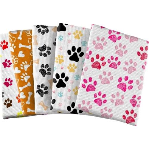 Paw Design Lovely Pattern Printed Bullet Textured Liverpool Patchwork Tissue Kids home textile 50*145cm