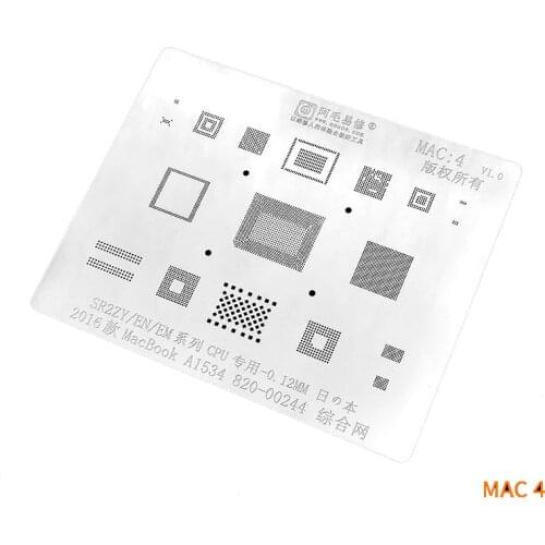 IC Chip WiFi/Power/CPU/RAM/NAND BGA Stencil For Macbook 2016 A1534 820-00244 BGA Reballing/Reball Stencil Solder Tin Template