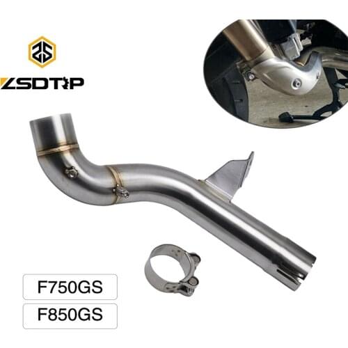 ZSDTRP Motorcycle Mid Link Pipe Catalyst Delete Eliminator Enhanced For BMW F750GS F850GS Moto Escape Tube Modified Slip On