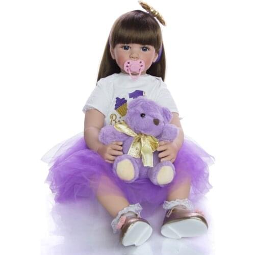 Bebes Hot Sale 60 cm Babies Reborn Girl Doll Soft Silicone Cloth Body Realistic Baby Toy Toddler Birthday Gifts Bedtime Playmate