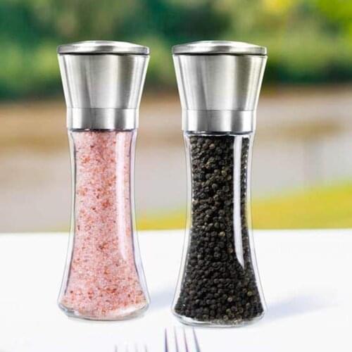 Pepper Salt Mil 2Pcs Home Kitchen Seasonings Salt Jar Container Pepper Mill Grinder Mixer Gadget Mills Kitchen Tools мельница