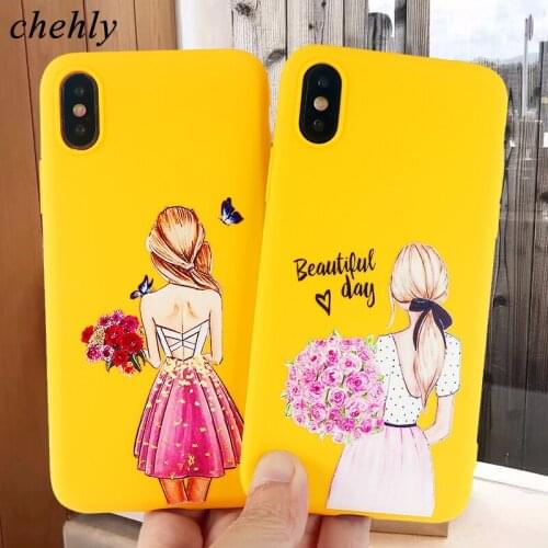 Fashion Girl Case for iPhone 6s 7 8 11 12 Plus Pro Mini X XS MAX XR SE Cases Soft Silicone Fitted Shell Cases Accessories Covers