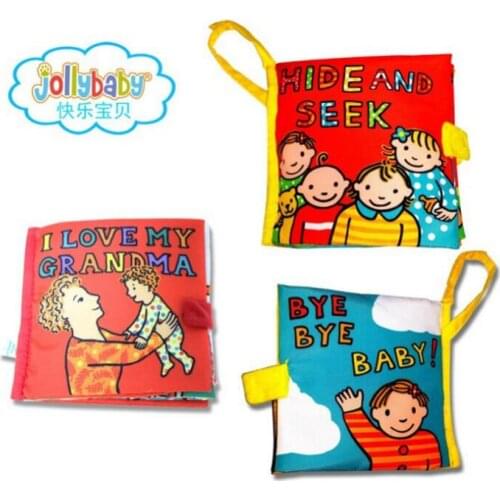 Jollybaby Infant Soft Baby Rattle Toys Cloth Book Early Education Cloth Book Sound Paper Book Baby Toys 40%off
