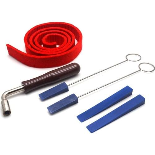 6pcs Piano Maintenance Kit with Temperament Strip Fixing Tuning Tool Rubber Mute Wrench Musical Instrument Luthier Tuner Parts